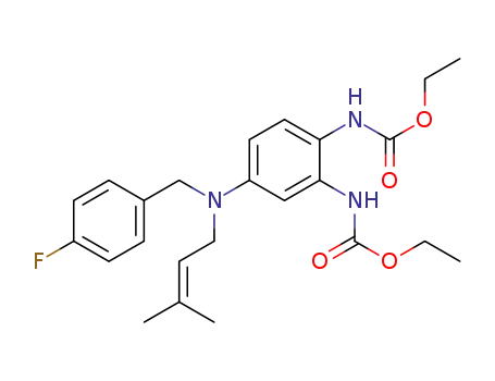 diethyl (4-((4-fluorobenzyl)(3-methylbut-2-en-1-yl)amino)-1,2-phenylene)dicarbamate