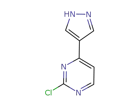 Molecular Structure of 1206679-17-5 (2-Chloro-4-(1H-pyrazole-4-yl)pyriMidine)