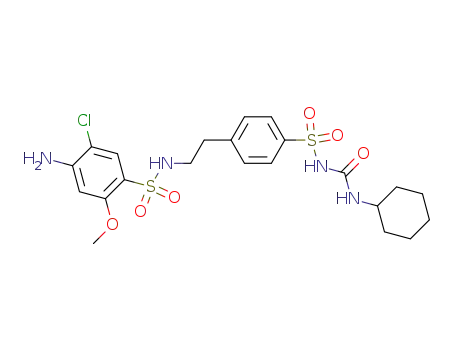 Molecular Structure of 81514-39-8 (1-[4-[2-[(4-amino-5-chloro-2-methoxy-phenyl)sulfonylamino]ethyl]phenyl ]sulfonyl-3-cyclohexyl-urea)