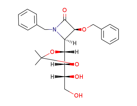 1-benzyl-3S-benzyloxy-4R-[1'R,2'S-O-isopropylidene-3'R,4'-dihydroxy]butyl azetidin-2-one