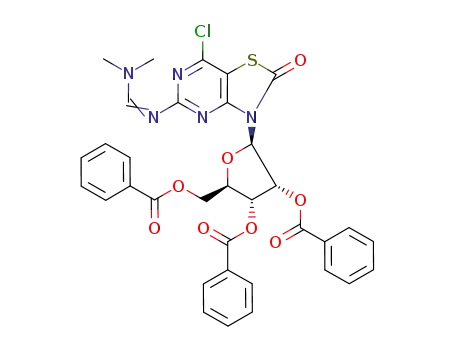 5-<<(N,N-dimethylamino)methylene>amino>-7-chloro-3-(2,3,5-tri-O-benzoyl-β-D-ribofuranosyl)thiazolo<4,5-d>pyrimidin-2(3H)-one