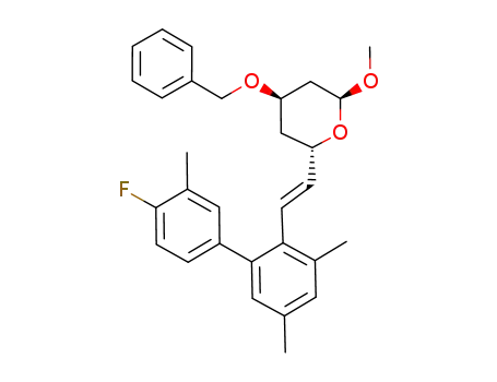 (2S,4R,6S)-(E)-6-<2-(4'-fluoro-3,3',5-trimethyl<1,1'-biphenyl>-2-yl)ethenyl>-4-(benzyloxy)-2-methoxy-3,4,5,6-tetrahydro-2H-pyran