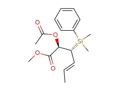 Molecular Structure of 143446-41-7 ((2R,3R)-(E)-Methyl 2-acetoxy-3-(dimethylphenylsilyl)-hex-4-enoate)