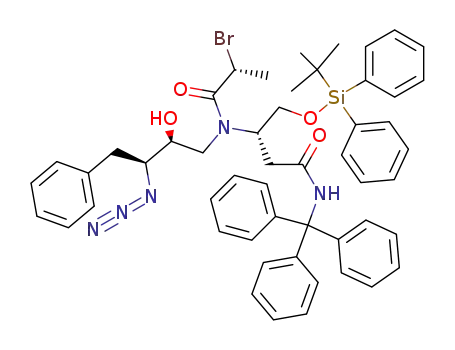 N-Triphenylmethyl (3S)-3-{N'-[(2S,3S)-3-azido-2-hydroxy-4-phenylbutyl]-N'-[(1R)-1-bromoethylcarbonyl]amino}-4-(tert-butyldiphenylsilyloxy)butyramide