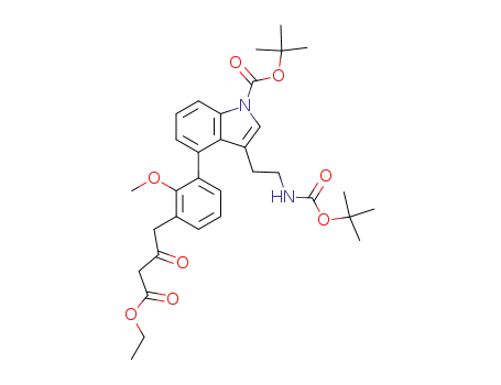ethyl 4-{3-[1-tert-butoxycarbonyl-3-(2-tert-butoxycarbonylaminoethyl)indol-4-yl]-2-methoxyphenyl}-3-oxobutanoate