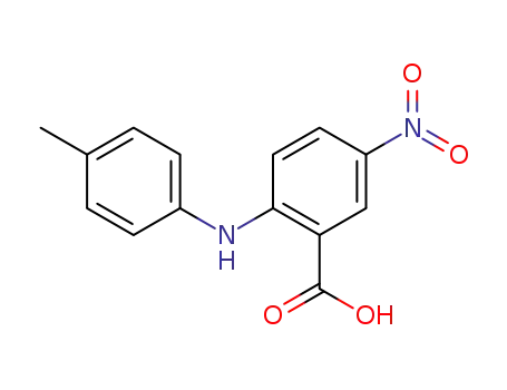 Molecular Structure of 60645-17-2 (Benzoic acid, 2-[(4-methylphenyl)amino]-5-nitro-)