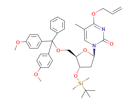 Molecular Structure of 150884-13-2 (O<sup>4</sup>-Allyl-3'-O-(tert-butyldimethylsilyl)-5'-O-(p,p'-dimethoxytrityl)thymidine)