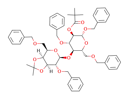 Benzyl O-(2,6-di-O-benzyl-3,4-O-isopropylidene-β-D-galactopyranosyl)-(1->4)-2-O-pivaloyl-3,6-di-O-benzyl-β-D-glucopyranoside
