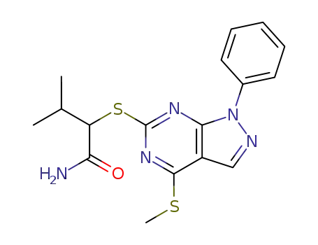 3-Methyl-2-(4-methylsulfanyl-1-phenyl-1H-pyrazolo[3,4-d]pyrimidin-6-ylsulfanyl)-butyramide