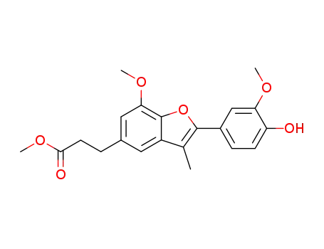 5-(2-(methoxycarbonyl)ethyl)-7-methoxy-3-methyl-2-(3'-methoxy-4'-hydroxyphenyl)benzo<b>furan