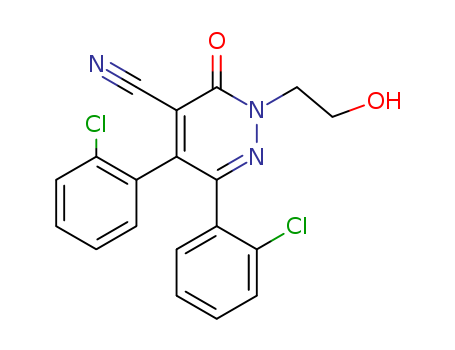 4-Pyridazinecarbonitrile,5,6-bis(2-chlorophenyl)-2,3-dihydro-2-(2-hydroxyethyl)-3-oxo- cas  75660-48-9
