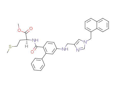 Molecular Structure of 880106-49-0 (L-Methionine,
N-[[5-[[[1-(1-naphthalenylmethyl)-1H-imidazol-4-yl]methyl]amino][1,1'-bi
phenyl]-2-yl]carbonyl]-, methyl ester)