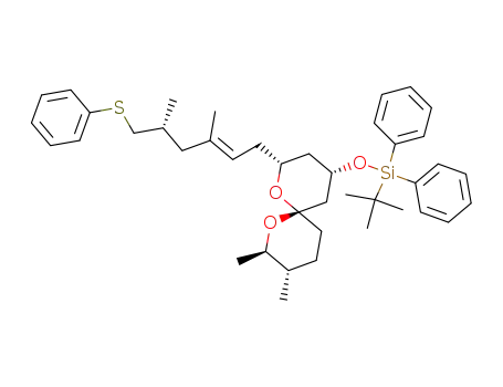(2R,3S,6S,10R)-(E)-(+)-10-diphenyl-t-butylsiloxy-8<(5'R)-3',5'-dimethyl-6'thiophenylhex-2'-enyl>-2,3-dimethyl-1,7-dioxaspiro<5.5>undecan