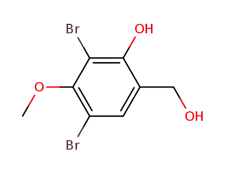 Molecular Structure of 195392-55-3 (Benzenemethanol, 3,5-dibromo-2-hydroxy-4-methoxy-)