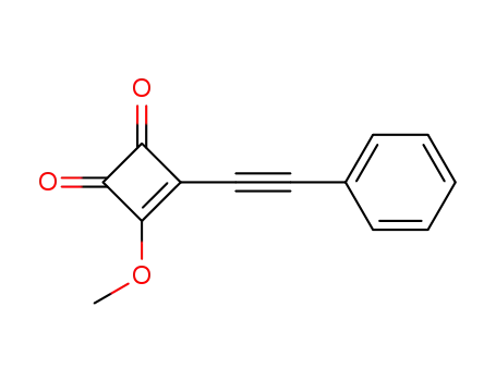 Molecular Structure of 113976-82-2 (3-Cyclobutene-1,2-dione, 3-methoxy-4-(phenylethynyl)-)