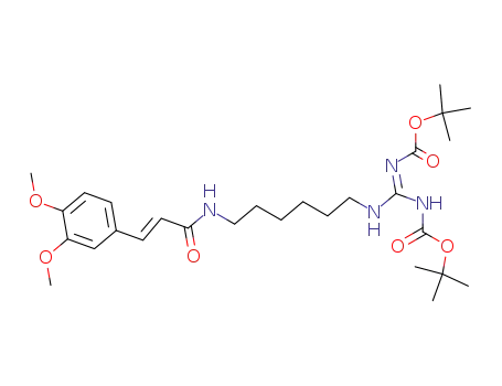 (E)-6-[N<sup>2</sup>,N<sup>3</sup>-bis(tert-butoxycarbonyl)guanidino]-1-[(3,4-dimethoxycinnamoyl)amino]hexane