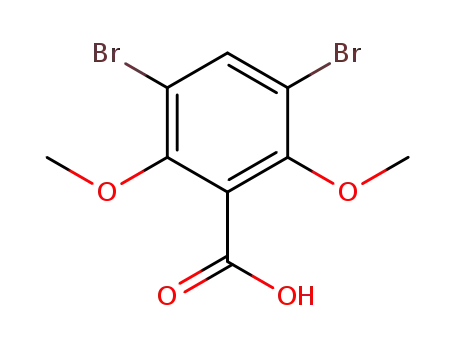 Molecular Structure of 73219-90-6 (Benzoic acid, 3,5-dibromo-2,6-dimethoxy-)