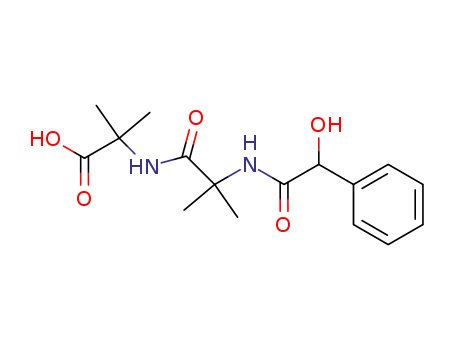 (+/-)-2-<2-(2-hydroxy-2-phenylacetamido)-2-methylpropionamido>-2-methylpropionsaeure