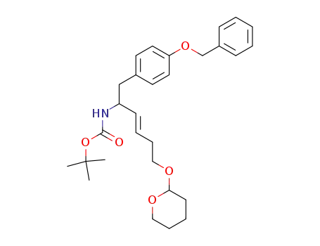 Molecular Structure of 109687-62-9 (Carbamic acid,
[1-[[4-(phenylmethoxy)phenyl]methyl]-5-[(tetrahydro-2H-pyran-2-yl)oxy]-2
-pentenyl]-, 1,1-dimethylethyl ester, (E)-)
