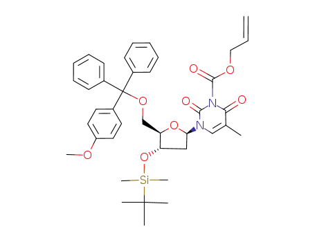 3-{(2R,4S,5R)-4-(tert-Butyl-dimethyl-silanyloxy)-5-[(4-methoxy-phenyl)-diphenyl-methoxymethyl]-tetrahydro-furan-2-yl}-5-methyl-2,6-dioxo-3,6-dihydro-2H-pyrimidine-1-carboxylic acid allyl ester
