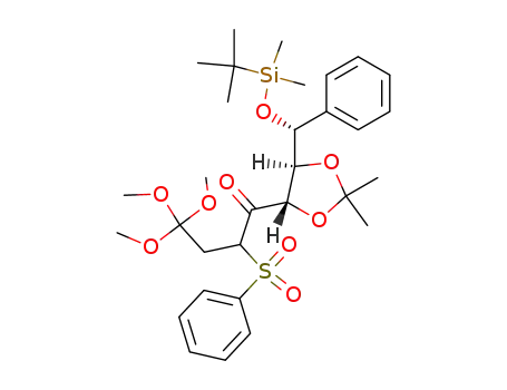 trimethyl (5S,6S,7R)-7-(t-butyldimethylsilyloxy)-5,6-isopropylidenedioxy-4-oxo-3-phenylsulfonyl-7-phenylorthoheptanoate