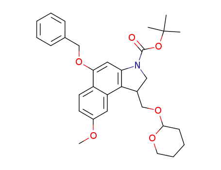 5-Benzyloxy-8-methoxy-1-(tetrahydro-pyran-2-yloxymethyl)-1,2-dihydro-benzo[e]indole-3-carboxylic acid tert-butyl ester
