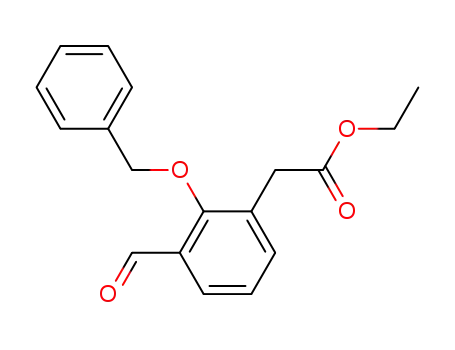 Molecular Structure of 104156-17-4 (ethyl 2-benzyloxy-3-formylphenylacetate)