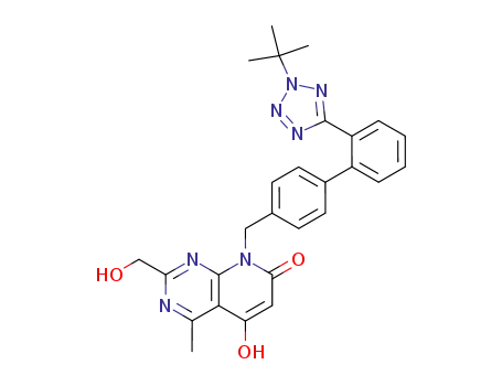 8-[2'-(2-tert-Butyl-2H-tetrazol-5-yl)-biphenyl-4-ylmethyl]-5-hydroxy-2-hydroxymethyl-4-methyl-8H-pyrido[2,3-d]pyrimidin-7-one