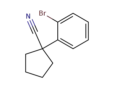 Molecular Structure of 143328-17-0 (Cyclopentanecarbonitrile, 1-(2-bromophenyl)-)