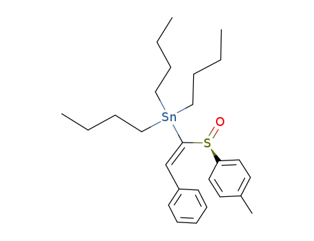 Molecular Structure of 1045346-10-8 ((-)-(S)-[(E)-2-phenyl-1-(p-tolylsulfinyl)vinyl]tributylstannane)
