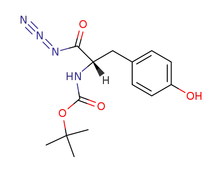 Molecular Structure of 71591-33-8 (Carbamic acid, [2-azido-1-[(4-hydroxyphenyl)methyl]-2-oxoethyl]-,
1,1-dimethylethyl ester, (S)-)