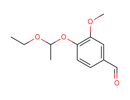 Molecular Structure of 35615-21-5 (3-methoxy-4-(ethoxyethylidene-oxy)-benzaldehyde)