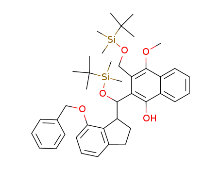 2-<1-<<(1,1-dimethylethyl)dimethylsilyl>oxy>methyl>-1-methoxy-3-<1-<(7'-phenylmethoxy)-1'-indanyl>-1-<<(1,1-dimethylethyl)dimethylsilyl>oxy>methyl>-4-naphthalenol
