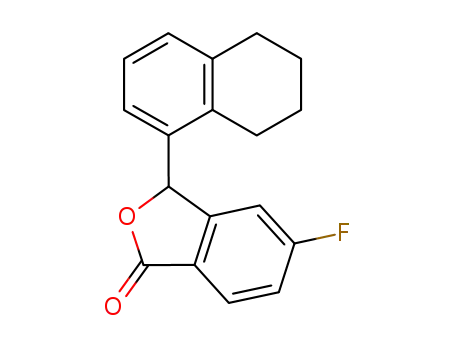 Molecular Structure of 104778-46-3 (5-fluoro-3-(5,6,7,8-tetrahydronaphthalen-1-yl)-2-benzofuran-1(3H)-one)