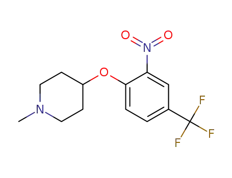 Molecular Structure of 861881-14-3 (1-methyl-4-(2-nitro-4-trifluoro-methyl-phenoxy)-piperidine)
