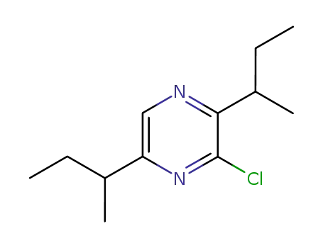 Molecular Structure of 88346-47-8 (Pyrazine, 3-chloro-2,5-bis(1-methylpropyl)-)