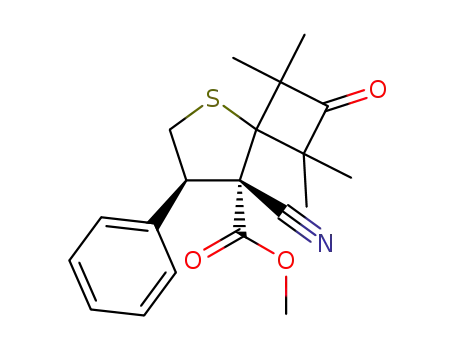 5-Thiaspiro[3.4]octane-8-carboxylic acid,
8-cyano-1,1,3,3-tetramethyl-2-oxo-7-phenyl-, methyl ester, trans-