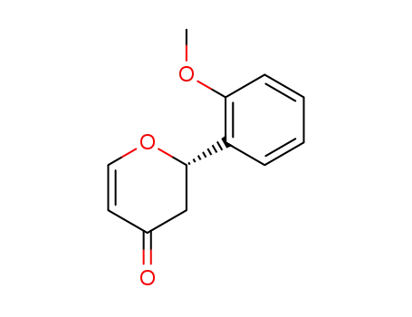 Molecular Structure of 333749-07-8 (4H-Pyran-4-one, 2,3-dihydro-2-(2-methoxyphenyl)-, (2S)-)