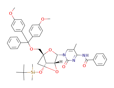 (1R,3S,4R,7S)-3-(4-N-benzoyl-5-methylcytosin-1-yl)-7-(tert-butyldimethylsilyl)oxy-1-(4,4'-dimethoxytrityl)oxymethyl-2,5-dioxabicyclo[2.2.1]heptane