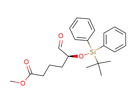 Molecular Structure of 298691-03-9 (Hexanoic acid, 5-[[(1,1-dimethylethyl)diphenylsilyl]oxy]-6-oxo-, methyl
ester, (5S)-)