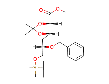 (-)-methyl 5-O-benzyl-6-O-t-butyldimethylsilyl-4-deoxy-2,3-O-isopropylidene-D-lyxo-hexonate