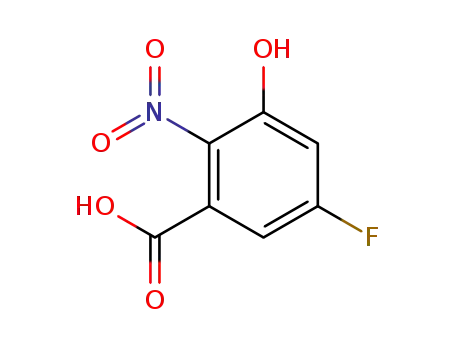 Molecular Structure of 1007113-05-4 (5-fluoro-3-hydroxy-2-nitrobenzoic acid)