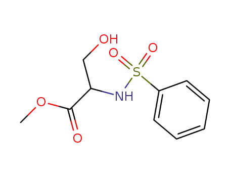 Molecular Structure of 184592-41-4 (Serine, N-(phenylsulfonyl)-, methyl ester)