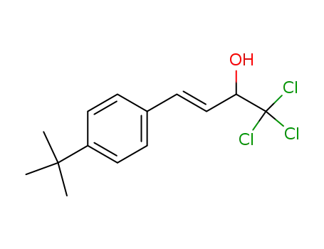Molecular Structure of 351536-37-3 (4-(4-<i>tert</i>-butyl-phenyl)-1,1,1-trichloro-but-3-en-2-ol)