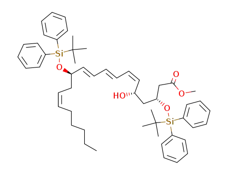 (6Z,8E,10E,14Z)-(3R,5S,12R)-3,12-Bis-(tert-butyl-diphenyl-silanyloxy)-5-hydroxy-icosa-6,8,10,14-tetraenoic acid methyl ester