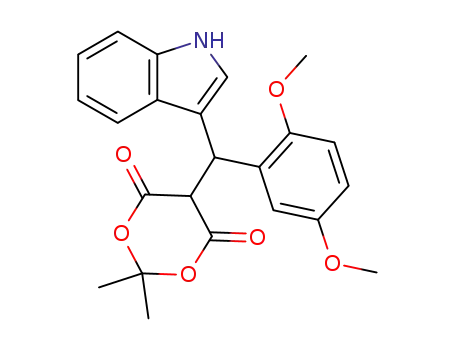 Molecular Structure of 67996-13-8 (5-<(2,5-dimethoxyphenyl)-1H-indol-3-ylmethyl>-2,2-dimethyl-1,3-dioxane-4,6-dione)