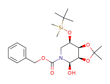 (-)-(2R,3R,4S,5R)-N-(benzyloxycarbonyl)-5-O-(t-butyldimethylsilyl)-3,4-O-isopropylidene-2,3,4,5-piperidinetetrol