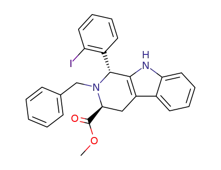 2-benzyl-1-(2-iodo-phenyl)-2,3,4,9-tetrahydro-1H-β-carboline-3-carboxylic acid methyl ester