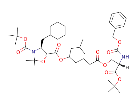 O<sup>ω</sup>-<(5S,R)-5-<<<(4S,5R)-4-(cyclohexylmethyl)-3-<(1,1-dimethylethoxy)carbonyl>-2,2-dimethyl-5-oxazolidinyl>carbonyl>oxy>-4-(2-methylpropyl)pentanoyl>-N<sup>α</sup>-<(phenylmethoxy)carbonyl>-L-serine, 1,1-dimethylethyl ester