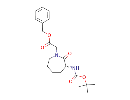 Molecular Structure of 250682-53-2 (1-N-[(benzyloxycarbonyl)methyl]-3(R)-[(tert-butyloxycarbonyl)amino]azepan-2-one)